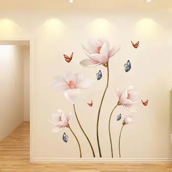 Nuimamas 3D Gėlių Siena Lipdukas Gyvenimo Kambario, Miegamasis Namų Dekoro