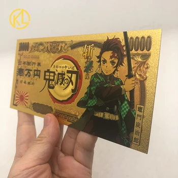 8 tipas pasirinkite Japonijos Anime Demon Slayer Kamado Tanjirou 10000 Jenų Aukso Plastikinės Kortelės, Dovanų ir surinkimo