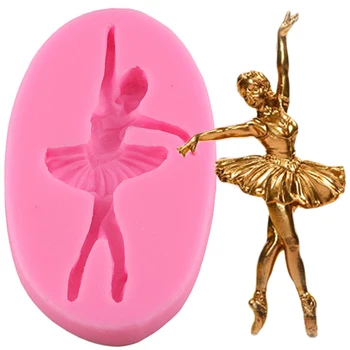 3D Baleto Mergina Silikono Formos Keksiukų Topper Minkštas Formos Tortas Dekoravimo Priemonės Polimero Molis Saldainiai, Šokoladas Gumpaste Liejimo formos