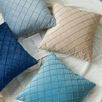 Vienas gabalas iš aukštos kokybės aksomo namų kambarį pagalvės minkštos vientisos spalvos dekoratyvinės dryžuotas pagalvės sofa-lova, kėdė mig pagalvėlė