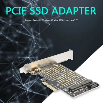 M. 2 NVME į PCIE Adapteris M+B Klavišą NGFF SSD su PCI-E 3.0 X4 SATA Plėsti Kortelės Buitinių Kompiuterių Priedai