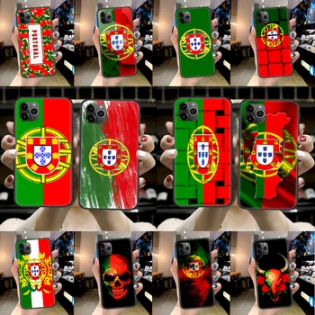 Portugalijos Vėliava, Telefono dėklas Skirtas Iphone 4, 4s, 5 5S SE 5C 6 6S 7 8 Plus X XS XR 11 12 Mini Pro Max 2020 juodas Bamperis Minkštas Hoesjes
