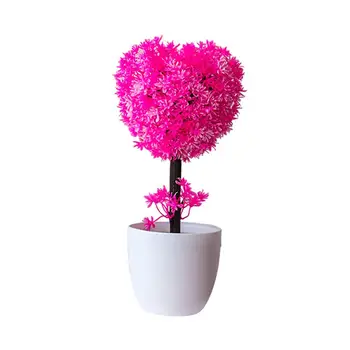 KARŠTO PARDAVIMO!!! Netikrų Gėlių, Augalų Širdies Formos Slyvų Žiedų Plastiko Kiemo Kieme Sumodeliuoti Gėlių Puodą, Lentynos Stovas