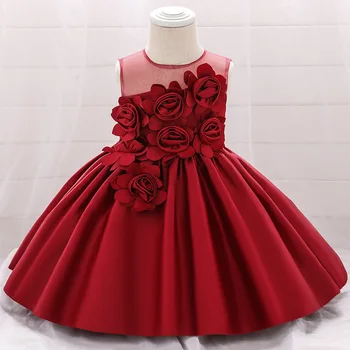 Korėjos Versija Saldus Vaikų Priimančiosios Vakaro Dress Satino Decal Podiumo Suknelė Kūdikių Dress Mergaitė
