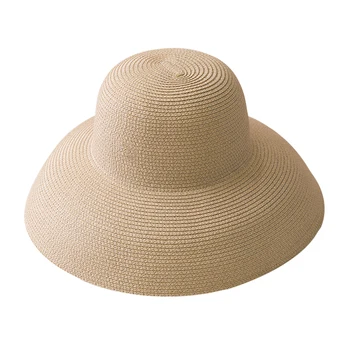 Karštą Vasaros Lady Kietas Paprastas Elegantiškas Šiaudų skrybėlę Atsitiktinis Didelis Kraštų Floppy Turas Viršų Saulė Skrybėlę Holiday beach casquette gorros
