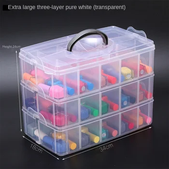 Labai Didelis Trijų sluoksnių Skaidraus Plastiko Laikymo Dėžutė su Geigerio Kojinės Kosmetikos Laikymo Dėžutėje Lego Žaislų Saugojimo Dėžutė