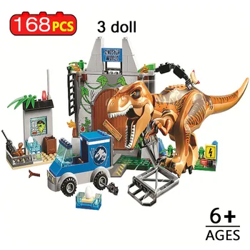 168pcs Tyrannosaurus Breakout Statyba Blokai, Juros Pastatyti Suderinama Dinozaurų Pasaulyje Žaislas Vaikams