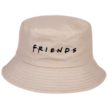 Naujas Paprastas Draugais siuvinėjimo Kibiro Kepurę Vyrų Lauko Žvejys, Skrybėlės Moterims saulės Kibirą Kepurės Mados Juoda Panamos skrybėlės kibiras