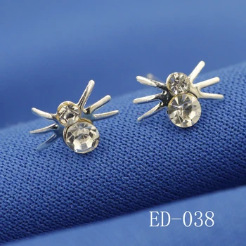 Nemokamas pristatymas papuošalai sidabro auskarai Kūrybos voras kristalų moterų pinigus tremella voras moteris stud auskarai