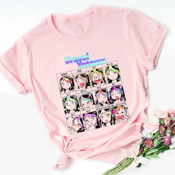 Japonų Anime Ranma 1/2 Urusei Yatsura Marškinėliai Moterims Rumiko Takahashi, T-Marškinėliai Pink Marškinėlius Femme Vasaros Top Moterų Marškinėliai Tee