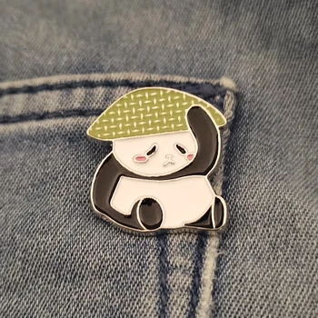 10vnt Emalio Pin Anime Ženklelis Mielas Panda Sagė Atlapas Pin Džinsai Marškinėliai Maišą Gražių Gyvūnų Reikmenys, Papuošalai