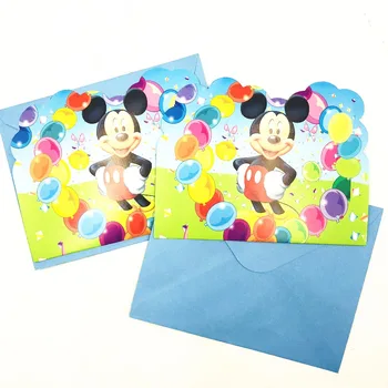 Mickey Mouse Temą Pakvietimo dekoracijos vaikams Baby Happy Birthday vestuvių įvykis šalies prekių