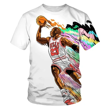 2021 m. Vasarą Naujas Vyrų ir Moterų Krepšinio Uniformas Star 3D Atspausdintas T-shirt Atsitiktinis Patogiai Minkštos Tekstūros vyriški Marškiniai