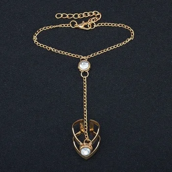 Mados Aukso Didelis Crystal Žiedą, Apyrankę Ant Riešo Grandinės Juvelyrikos Mados Ranka Atgal Bangles Moterų Moterų Rankos Nuorodą Papuošalai