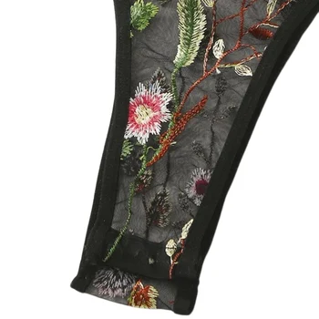 2020 Seksualių Moterų Apatiniai, Liemenėlė Seksualus apatinis Trikotažas G-string Tuščiaviduriai Iš naktiniai drabužiai Nėrinių Gėlių Sleepwear vientisas Seksualus bodysuits