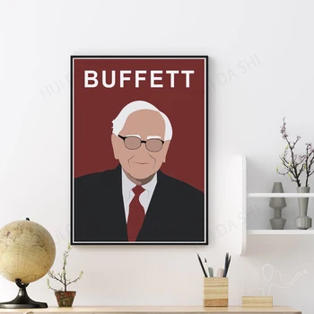Warren Buffett Spausdinti, Warren Buffett Plakatas, Akcijų Rinkoje Plakatas, Minimalistinio Meno, Namų Dekoro, Interjero Dizainas, Įžymūs Žmonės