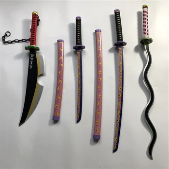 Demon Slayer:Kimetsu Nr. Yaiba Tsugikuni Michikatsu Kokushibou kardas Iguro Obanai cosplay Prop ginklas Uzui Tengen Rekvizitai Peilis