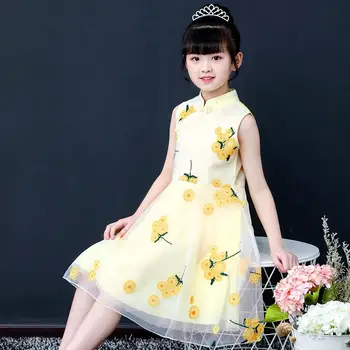 Mergaičių Suknelė Vasaros Kinų Stiliaus Vaikų Mados Suknelė Cheongsam Princesė Tiulio Suknelė Mergina Suknelės Mergaitėms Nuo 8 12 Metų
