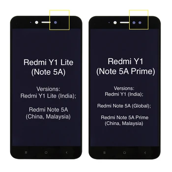 Už Xiaomi Redmi Pastaba 5a LCD Ekranas Jutiklinis Ekranas skaitmeninis keitiklis Su Rėmu Xiaomi Redmi Pastaba 5A Premjero LCD Y1 / Y1 Lite