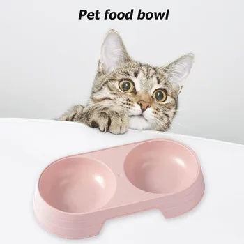 Plastikiniai Šerti du kartus Dubenėlį 2 in 1 Šuniukas Katės Maisto, Vandens Tiektuvas Konteinerių Katė Žaislas Ratas Dantį Interaktyvūs