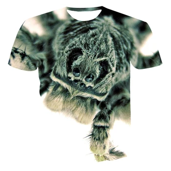2021 m. Vasarą, T-Marškinėliai, Unisex trumparankoviai 3D Spausdinimo T-Shirt Vabzdžių Serijos Voras Temą Apvalios Kaklo Megztinis XXS-Didmeninė 6XL