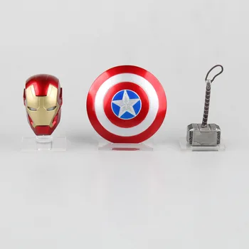 2021 Naujas 3pcs/set Marvel Keršytojas Super Herojus Geležinis Žmogus Šalmas & Ginklų Kapitonas Amerika Shield & Thor Hammer Duomenys Modelis Žaislai