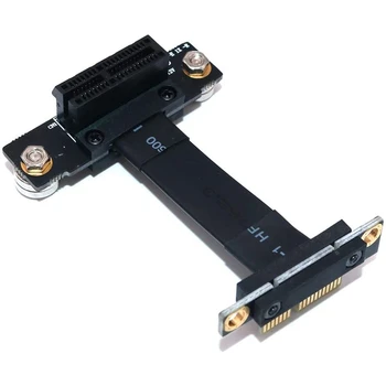 PCI-E PCI Express 36PIN 1X Pratęsimo Kabelis dviejų Vertikalių 90 Laipsnių Kryptimi PCIE Riser Kabelis su Magnetinių Koja