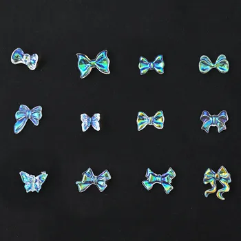 1Bag Nagų Dailės Aurora Spalvingas Drugelis/Lankas Papuošalai Sumaišyti Dydžio 3D Įvairių Formų, Dizaino Bowknots Manikiūro Reikmenys H&*
