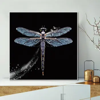 2021 Naujų Gyvūnų Hummingbird Dragonfly 5D Diamond Tapybos Rinkinys Deimantų Siuvinėjimo Juodos Ir Baltos Mozaikos Namų Dekoravimui