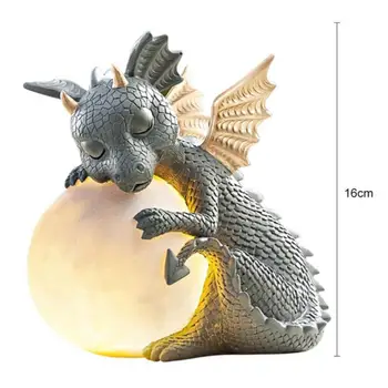 MystiCall Sodo Dragon Meditavo Statula Rinkti Dervos Ornamentu Dinozaurų Formos Meditacija Skulptūra Lauko Kiemas Apdaila