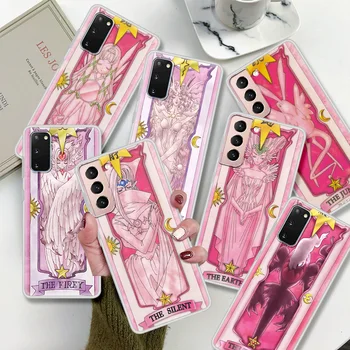 Anime Sakura Kortelės Case For Samsung Galaxy S20 FE S21 Ultra S10 S8 S9 Plus S10e S10Lite Minkštas Matinio Telefono Coque S7 Funda