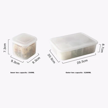 Maisto produktų Laikymo Organizatorius Box Set Šaldytuve Šviežios palaikymo Rezervuaras su Dangteliais, Šaldytuvas, Plastikiniai Ryžių Grūdų Talpyklos Virtuvės Įrankių Dėžės