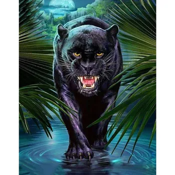 Kalnų Miškų Panther Gyvūno 50x65cm Tapybos Numeriai Rankomis Dažyti Aliejus Suaugusiųjų Vaiko Nuotrauką Dažyti, Namų Dekoro Unikali Dovana
