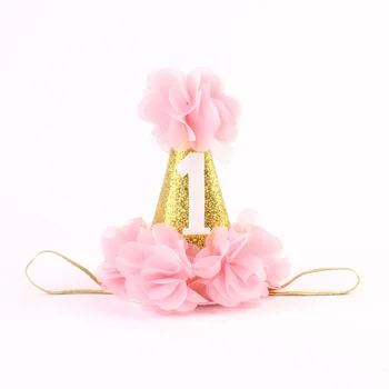 Laimingas Pirmojo Gimtadienio Skrybėlių Puošimas Bžūp Vienas Gimtadienis Skrybėlę Princess Crown 1-os Metų amžiaus Skaičius Kūdikių, Vaikų Plaukų Aksesuaras apdaila