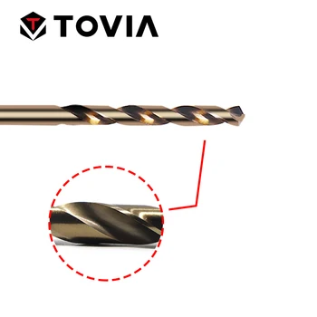 TOVIA 10VNT Mini Grąžtų Rinkinys HSS Cobalt Grąžtai, Metalo, Nerūdijančio Plieno, Ketaus, 1mm-10mm HSS CO M35 grąžtus
