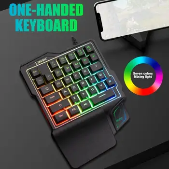 Viena Ranka Mechaninė Žaidimų Klaviatūra RGB Apšvietimu ir Klaviatūros Nešiojamų Žaidimų PC Žaidimų Valdiklis 