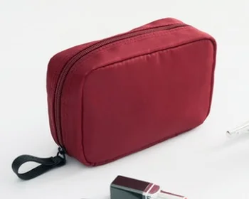 Net raudona makiažas maišelį ins vėjo mažų moteris nešiojamų kelionių makiažas maišelį, paprasta nešiotis kosmetikos krepšys