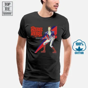 David Bowie Sukilėlių Sukilėlių T-Shirt Vyrams Marškinėliai Moterims Black Top Hip-Hop T-Shirts Vasaros MOTERIŠKI Marškinėliai Balti Marškinėliai Juokinga T Shirts