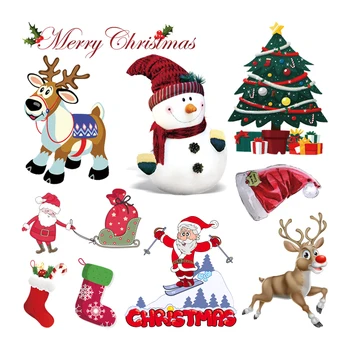 Kalėdų Lipdukų Rinkinys Geležies Aplikacijos Parches Vaikams Drabužių Šilumos Perdavimo Pleistrai A Lygis Kalėdų Kojinių Parches
