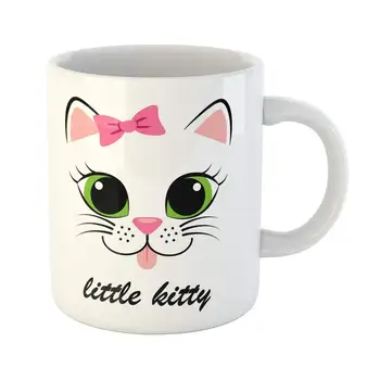 Mielas Kitty Cat Veido Šypsena 11 Oz Keraminės Kavos Puodeliai - Juokinga, Sarkastiškas, Motyvacijos, Įkvepiantis gimtadienio dovanos