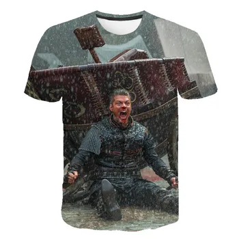 TV Serialas Vikingai 3D Print T-shirt Vasarą Vyrams, Moterims, Ragnar Lothbrok trumpomis Rankovėmis T Marškinėliai, Unisex Viršūnes Mados Atsitiktinis Tees