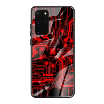 Grūdintas stiklas case for Samsung S20 raudona įrašą stiliaus dangtelis samsung S8 S9 S10 S10e S20 s21 plus pastaba 8 9 10 20 ultra