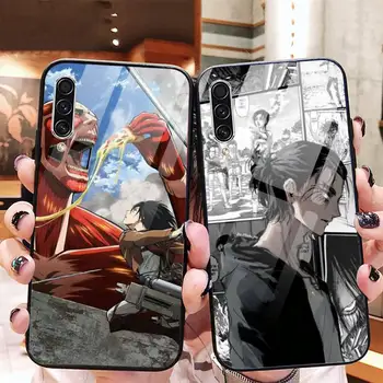 Anime, Japonų atakos Titan Telefono dėklas Grūdintas stiklas Samsung S20 Ultra S7 krašto S8 S9 S10 e plius note8 9 10 pro