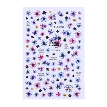 1 Vnt Dažytos Gėlių lipnios Etiketės, Nagai prancūzijos Poliravimo Dizaino Nagų Priedai Permatomas Nagų Dailės Apdaila