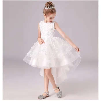 2021 m. Vasarą Dėvėti Suknelė Baby Girl Drabužiai 6-erių Metų Mergaitė moteriški Drabužiai Vaikams, Gėlių Suknelė Mergina Suknelė Balta
