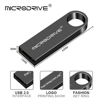 Metalo USB Flash Drive 16gb 32gb 64gb Pendrive 32gb usb Atmintinė 128 gb vandeniui Pen Drive usb diską automobilį