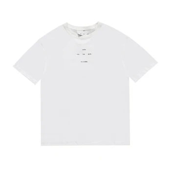Korėjos stiliaus atsitiktinis stilius paprastas laiškas spausdinimo balta vyriški trumpomis rankovėmis universalus prarasti negabaritinių madinga moterų marškinėliai