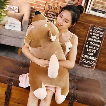 Pliušinis Shiba Inu žaislas 60 cm 80 cm 100 cm rudos spalvos šuo pliušinis mesti pagalvės, pagalvėlės iškamša minkštos lėlės, žaislai vaikams