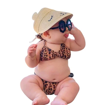 Kūdikių Mados UV Apsauga Bžūp Tuščias Šiaudų Skrybėlę Vasarą, Saulės Skrybėlę Berniukų, Mergaičių A2UB