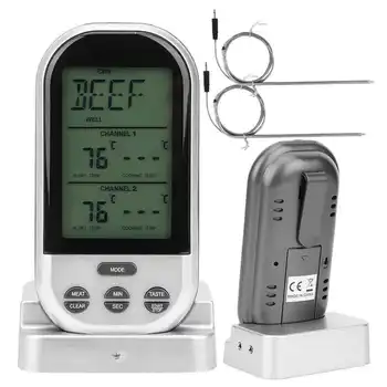 Mėsos Termometras Skaitmeninis LCD Zondas Belaidžio Nuotolinio valdymo GRILIS Grilis Termometras GRILIS Maisto Termometras su Laikmatis Žadintuvas